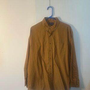 London Fog Men's Casual Button-Down Shirt in Brown